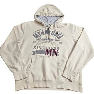 Minnesota‎ Hoodie Mens XL Beige Northern Cabincore Pullover MN Canoe Paddles